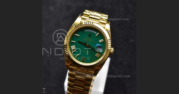 Day Date 40 YG 228238 THBF 1:1 Best Edition Green Roman Dial on President Bracelet VR3255 V3 (Gain Weight)