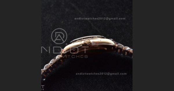 DayDate 36 RG QF Best Edition 904L Steel Brown Diamond Dial on President Bracelet vr3255 V5 (Gain Weight)