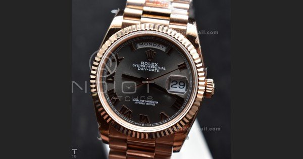 DayDate 36 RG QF Best Edition 904L Steel Grey Roman Dial on President Bracelet vr3255 V5 (Gain Weight)