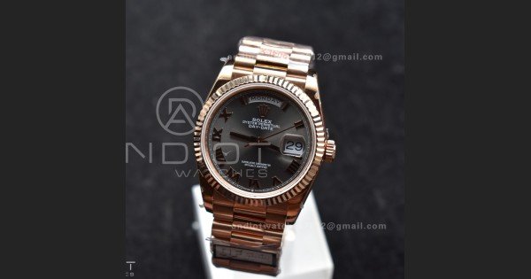 DayDate 36 RG QF Best Edition 904L Steel Grey Roman Dial on President Bracelet vr3255 V5 (Gain Weight)