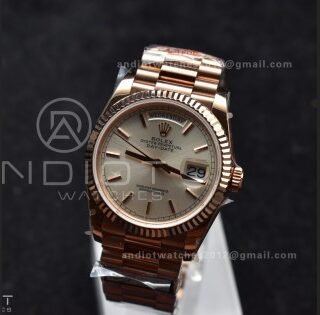 DayDate 36 RG QF Best Edition 904L Steel Silver Dial on President Bracelet vr3255 V5 (Gain Weight)