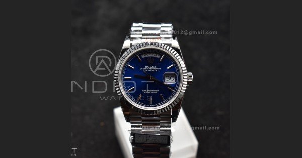 DayDate 36 SS QF Best Edition 904L Steel Blue Dial on President Bracelet vr3255 V5 (Gain Weight)