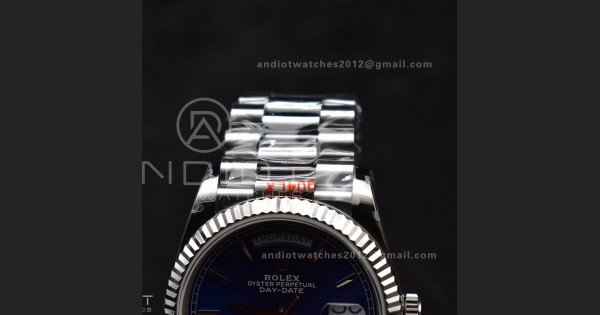 DayDate 36 SS QF Best Edition 904L Steel Blue Dial on President Bracelet vr3255 V5 (Gain Weight)