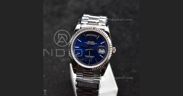 DayDate 36 SS QF Best Edition 904L Steel Blue Dial on President Bracelet vr3255 V5 (Gain Weight)