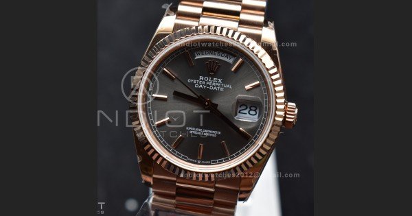 DayDate 36 SS QF Best Edition 904L Steel Grey Dial on President Bracelet vr3255 V5 (Gain Weight)