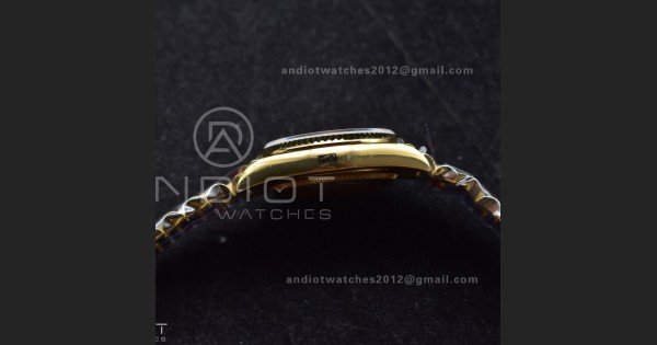 DayDate 36 YG QF Best Edition 904L Steel Grey Dial with Square Diamond on President Bracelet vr3255 V5 (Gain Weight)