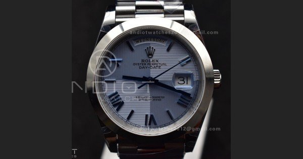 DayDate 40 GMF Tungsten Weighted 904L Steel Blue Dial Roman Markers On President Bracelet A3255 V4