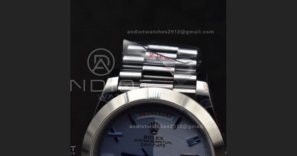 DayDate 40 GMF Tungsten Weighted 904L Steel Blue Dial Roman Markers On President Bracelet A3255 V4