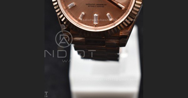 DayDate 40 RG GMF Plated 904L Steel RG Dial Crystal Markers On President Bracelet A2836 V2