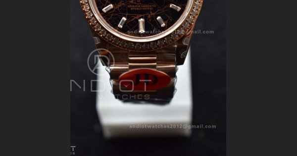 DayDate 40 RG JDF 904L Steel Meteorite Dial Crystal Markers On President Bracelet A3255