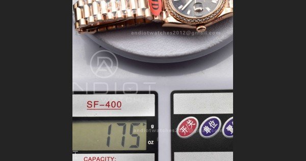 DayDate 40 RG JDF 904L Steel Meteorite Dial Crystal Markers On President Bracelet A3255