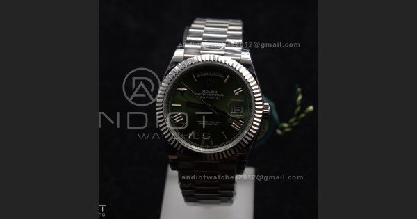 DayDate 40 SS GSF Gain Weight Green Roman Dial Bezel on President Bracelet A2836