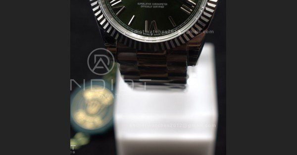 DayDate 40 SS GSF Gain Weight Green Roman Dial Bezel on President Bracelet A2836