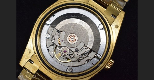 DayDate 40 YG GMF Plated 904L Steel Black Dial Crystal Markers On President Bracelet A2836 V2