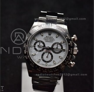 Daytona 116500 SB/VSF 1:1 Best Edition 904L Steel White Dial on SS Bracelet DD4130