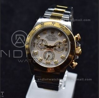 Daytona 116503 Clean 1:1 Best Edition White Mother Of Pearl Diamond Dial on SS/YG Bracelet SA4130 V2