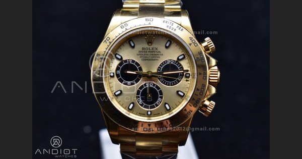 Daytona 116505 Clean 1:1 Best Edition YG Dial Black Markers on YG Bracelet SA4130 V2