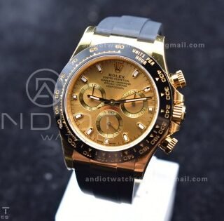 Daytona 116518 BTF 1:1 Best Edition YG Lume Dial on Oysterflex Rubber Strap SA4130