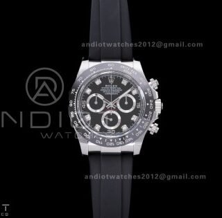Daytona 116519 BTF 1:1 Best Edition Black Diamonds Dial on Oysterflex Rubber Strap DD4130