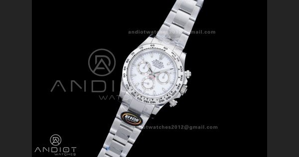 Daytona 116520 904 SS BTF 1:1 Best Edition White Dial On 904L SS Bracelet DD4130