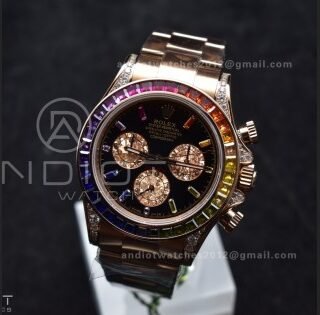 Daytona 116595RBOW Rainbow ZF 1:1 Best Edition Black Diamonds Dial on RG Bracelet SH4130