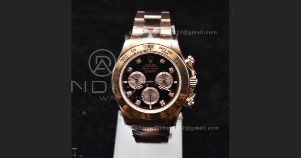 Daytona 126505 QF 1:1 Best Edition Black/RG Diamonds Dial on RG Braclet SH4131 V5