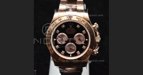 Daytona 126505 QF 1:1 Best Edition Black/RG Diamonds Dial on RG Braclet SH4131 V5