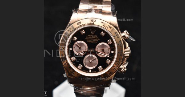 Daytona 126505 QF 1:1 Best Edition Black/RG Diamonds Dial on RG Braclet SH4131 V5