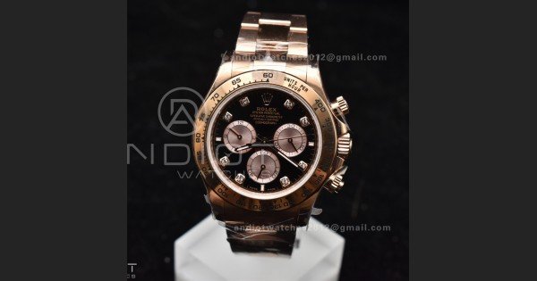 Daytona 126505 QF 1:1 Best Edition Black/RG Diamonds Dial on RG Braclet SH4131 V5