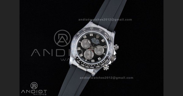 Daytona 126519 QF 1:1 Best Edition Black/Silver Diamonds Dial on Oysterflex Strap QF4131 V10 (Gain Weight)
