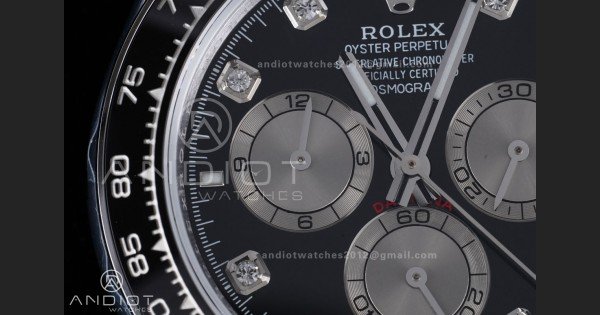 Daytona 126519 QF 1:1 Best Edition Black/Silver Diamonds Dial on Oysterflex Strap QF4131 V10 (Gain Weight)