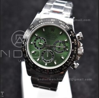 Daytona IPK 1:1 Best Edition 904L SS Case and Bracelet Green Dial Black Ceramic Bezel SA4130