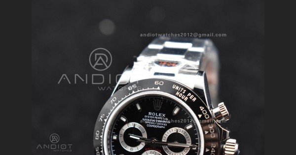 Daytona SS TWF Black Ceramic Bezel Black Dial on SS Bracelet A7750