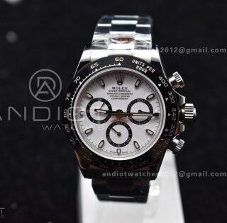 Daytona SS TWF Black Ceramic Bezle White Dial on SS Brcelet A4130
