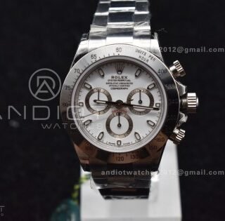 Daytona SS TWF SS Bezle White Dial on SS Brcelet A4130