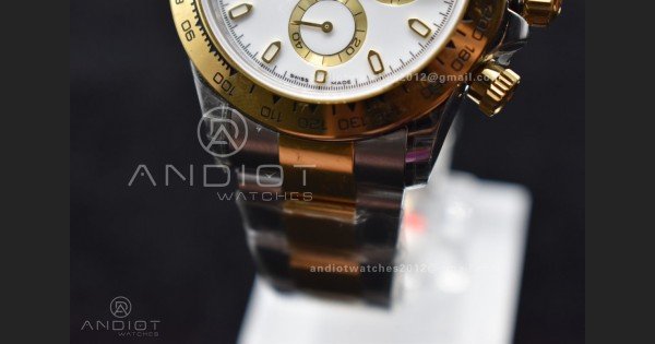 Daytona SS/YG TWF YG Bezel White Dial on SS/YG Bracelet A7750