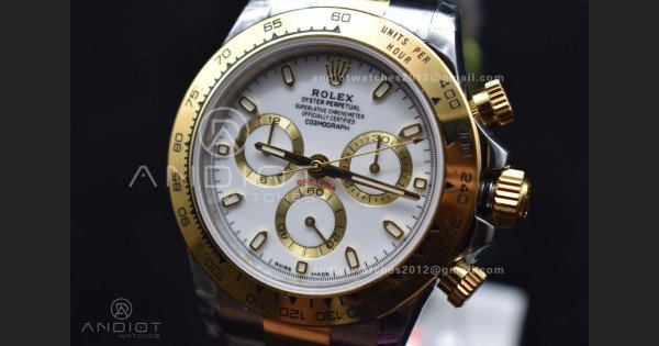 Daytona SS/YG TWF YG Bezel White Dial on SS/YG Bracelet A7750