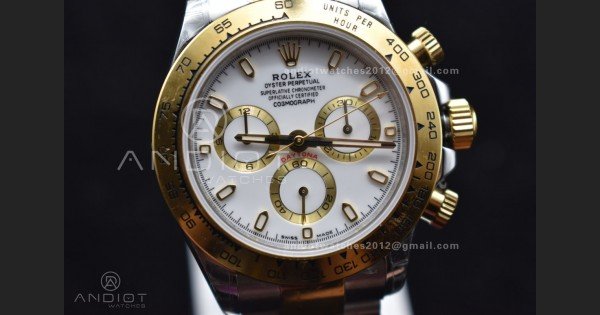 Daytona SS/YG TWF YG Bezel White Dial on SS/YG Bracelet A7750