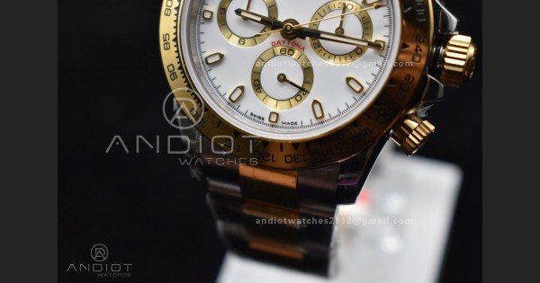 Daytona SS/YG TWF YG Bezel White Dial on SS/YG Bracelet A7750