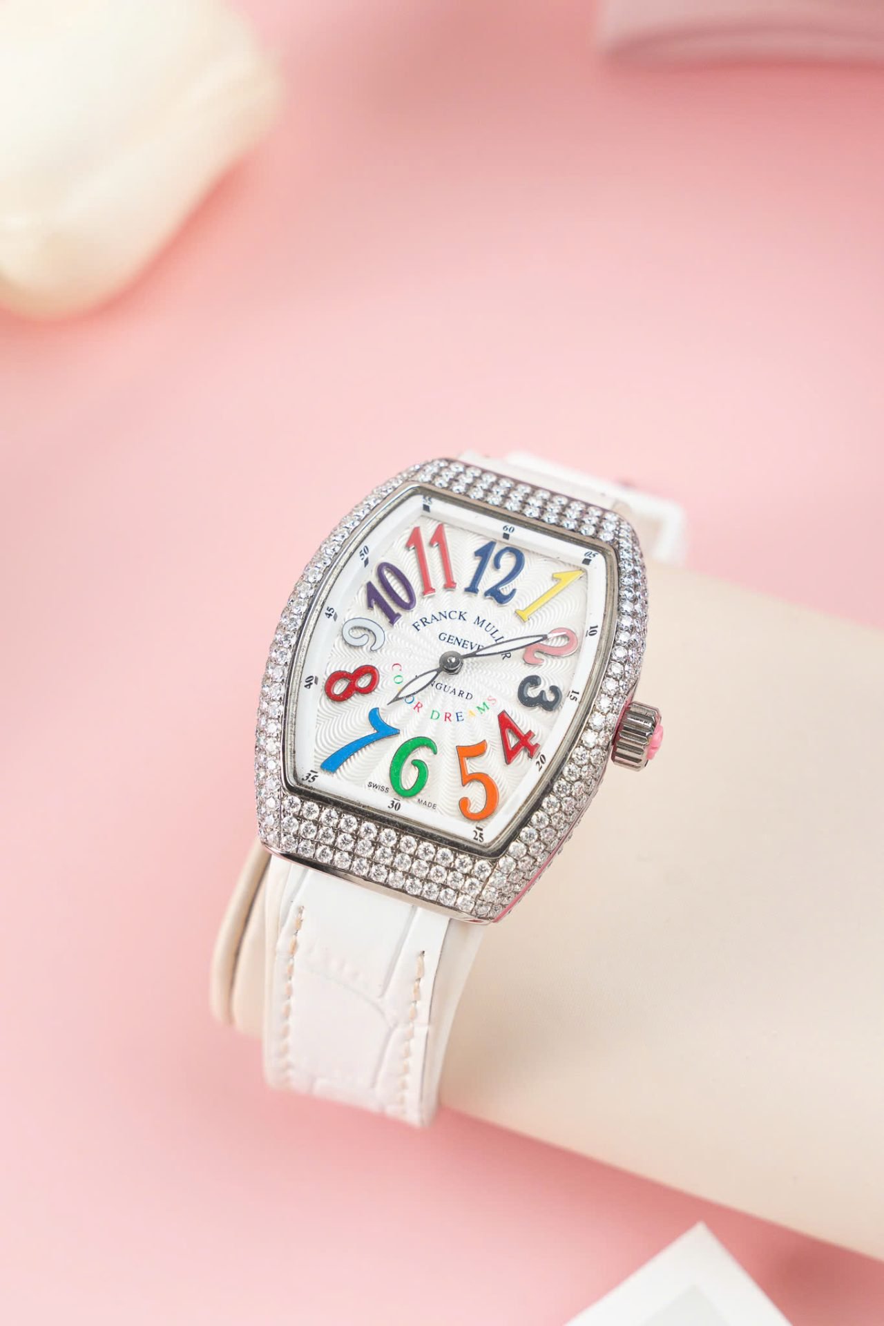 Franck Muller V32 Custom Diamonds Moissanite Best Replica Watch 36mm - Đồng Hồ Replica 1:1