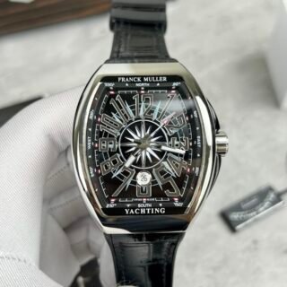 Franck Muller V45 Replica 1:1 Watch Black Leather Strap ABF Factory 45mm - Đồng Hồ Replica 1:1