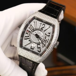 Franck Muller Vanguard V45 SC Copies Watch Full Diamond CZ ABF Factory 45mm - Đồng Hồ Replica 1:1