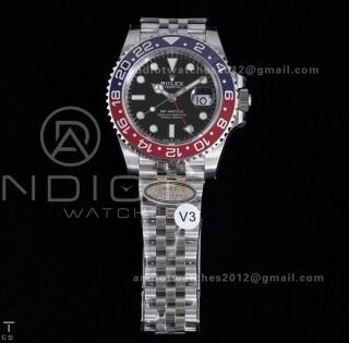 GMT Master II 126710 BLRO 904L SS ARF 1:1 Best Edition On Jubilee Bracelet New SH3285 (UV Bezel Upgraded) V3