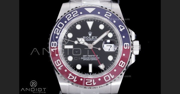GMT-Master II 126710 BLRO Blue/Red V3 904L SS QF 1:1 Pepsi Best Edition Black Dial On Oyster Bracelet DD3285