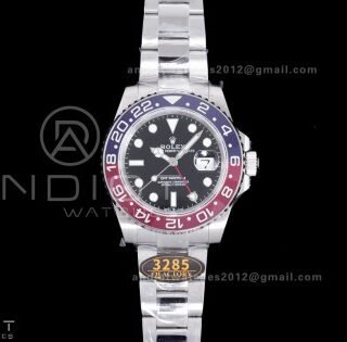 GMT-Master II 126710 BLRO Blue/Red V3 904L SS QF 1:1 Pepsi Best Edition Black Dial On Oyster Bracelet DD3285