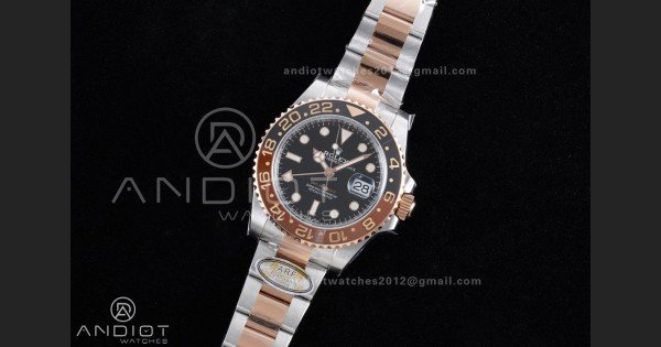 GMT Master II 126711 CHNR 904L SS ARF 1:1 Root Beer Best Edition on SS/RG Bracelet New SH3285 V2 (Gain Weight)