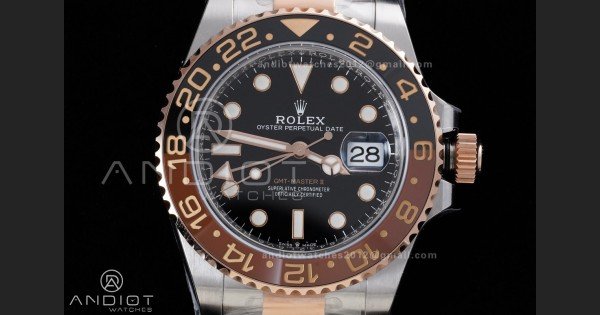 GMT Master II 126711 CHNR 904L SS ARF 1:1 Root Beer Best Edition on SS/RG Bracelet New SH3285 V2 (Gain Weight)