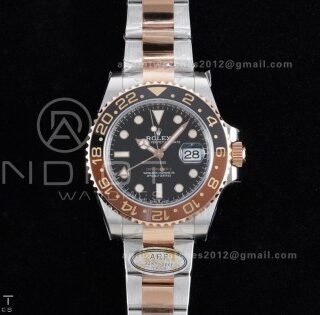 GMT Master II 126711 CHNR 904L SS ARF 1:1 Root Beer Best Edition on SS/RG Bracelet New SH3285 V2 (Gain Weight)