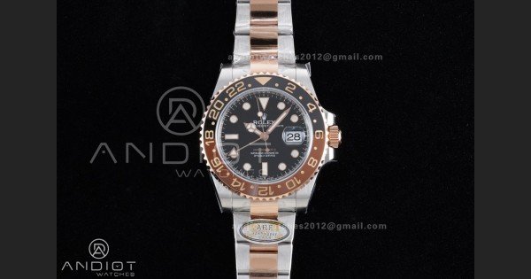 GMT Master II 126711 CHNR 904L SS ARF 1:1 Root Beer Best Edition on SS/RG Bracelet New SH3285 V2 (Gain Weight)