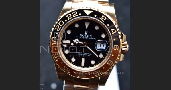 GMT Master II 126715 CHNR Gain Weight Gold Factory 1:1 Best Edition Black Dial on RG Bracelet VR3285 CHS